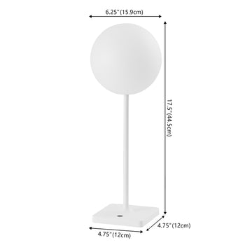 Allie 17.5" Modern Minimalist Indoor/Outdoor Metal Globe Rechargeable/Cordless Dimmable Integrated LED Table Lamp with Touch Sensor